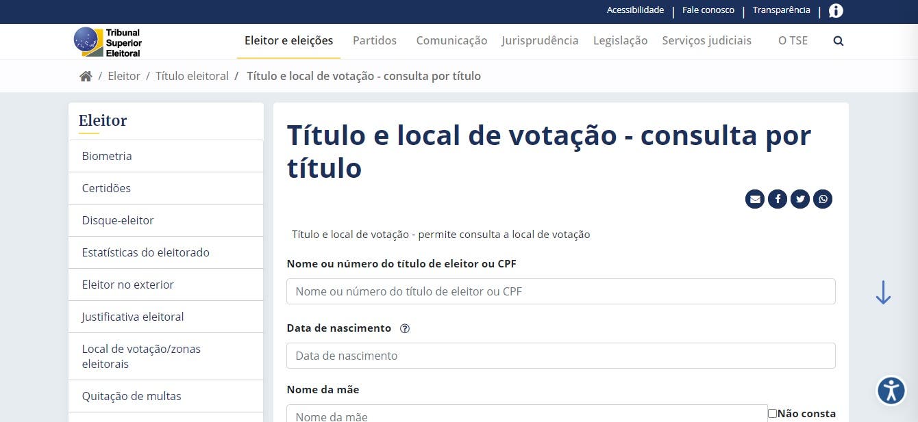 consulta local de votacao site TSE 1